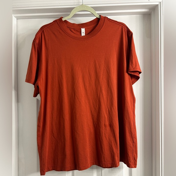 Lululemon All Yours Organic Cotton Crewneck T-Shirt in Autumn Rust - Picture 2 of 5